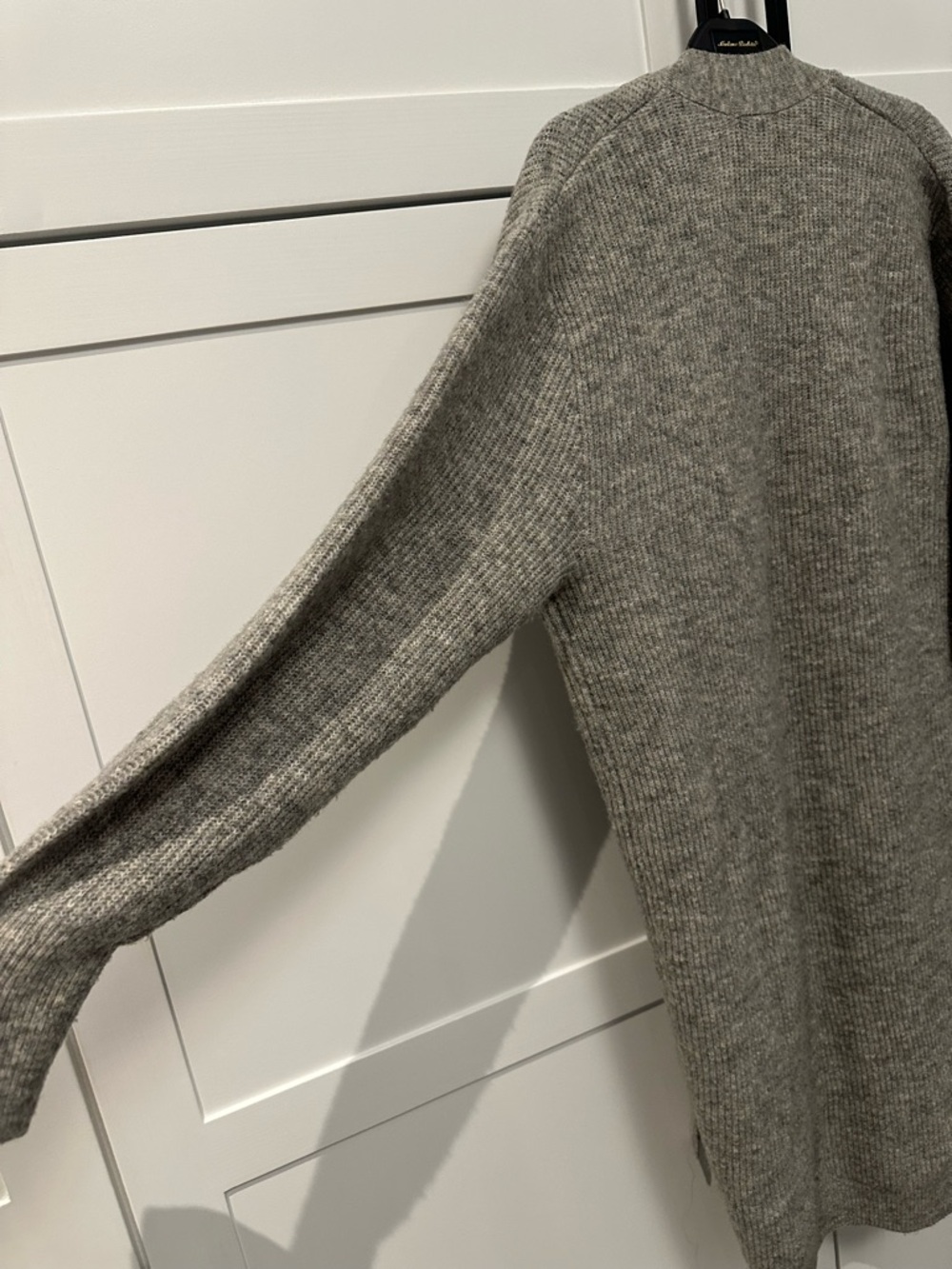 H&M Long Open-Front Ribbed Cardigan - Gray - Picture 5 of 8